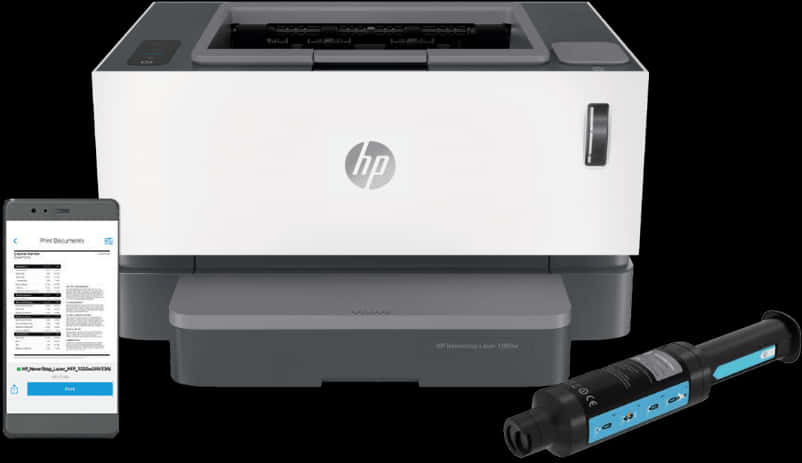 H P Laser Printerand Toner Cartridge PNG
