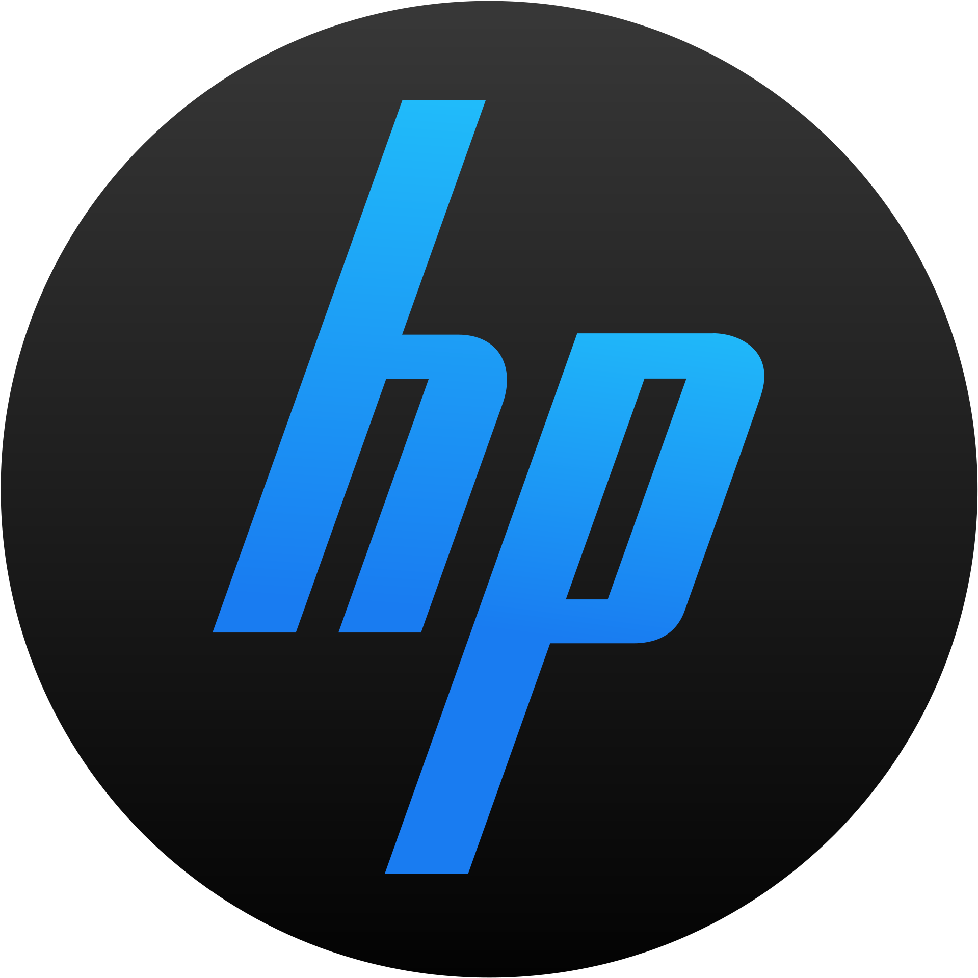 H P Logo Blueon Black Background PNG