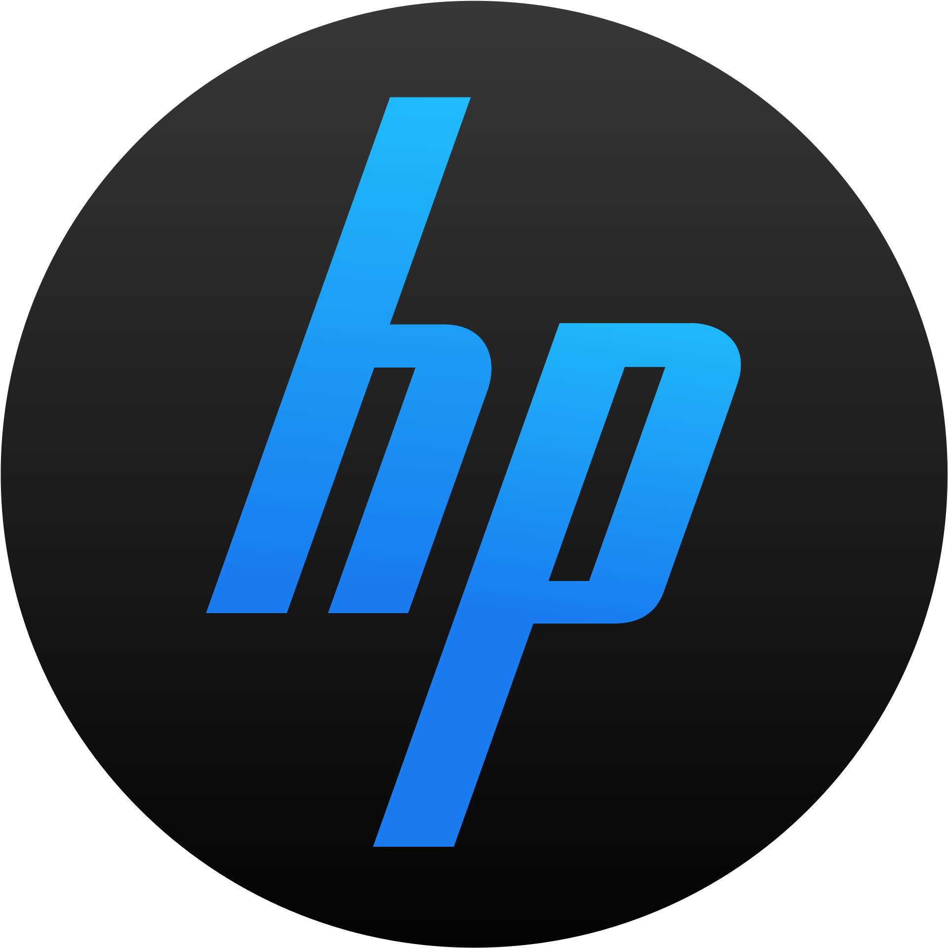 H P Logo Blueon Black PNG