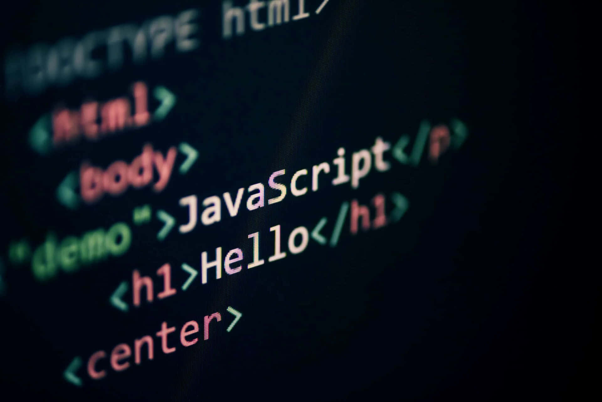 H T M L Java Script Code Snippet Wallpaper