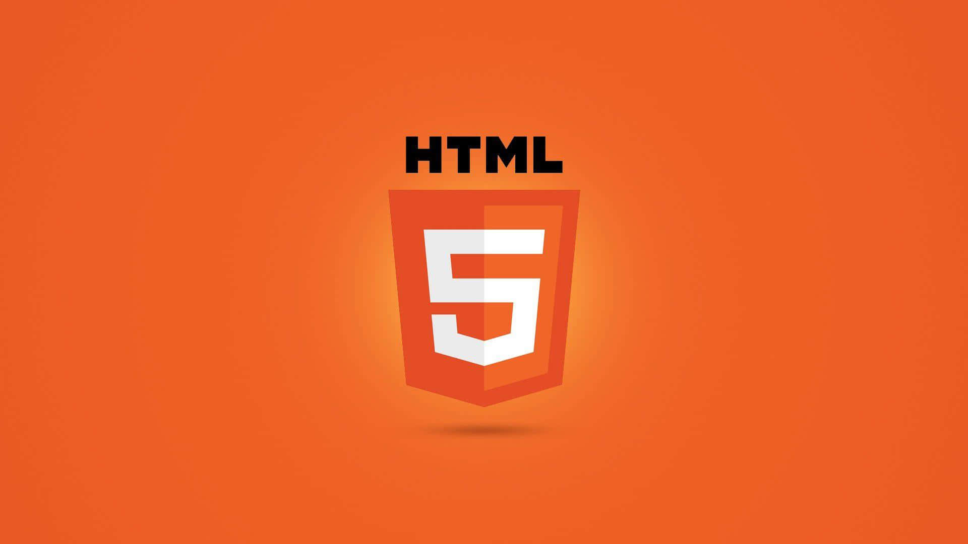 H T M L5 Logo Orange Background Wallpaper