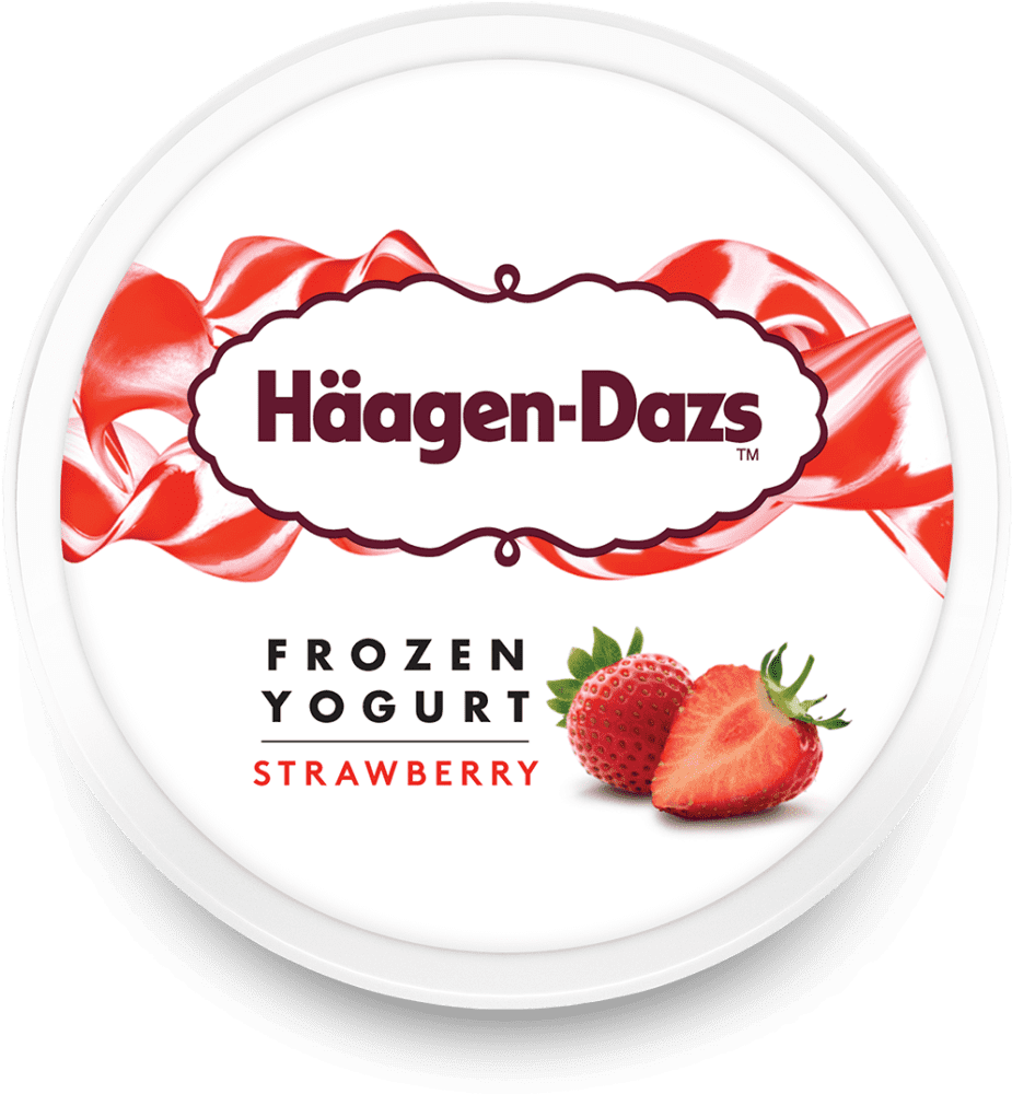 Haagen Dazs Strawberry Frozen Yogurt PNG