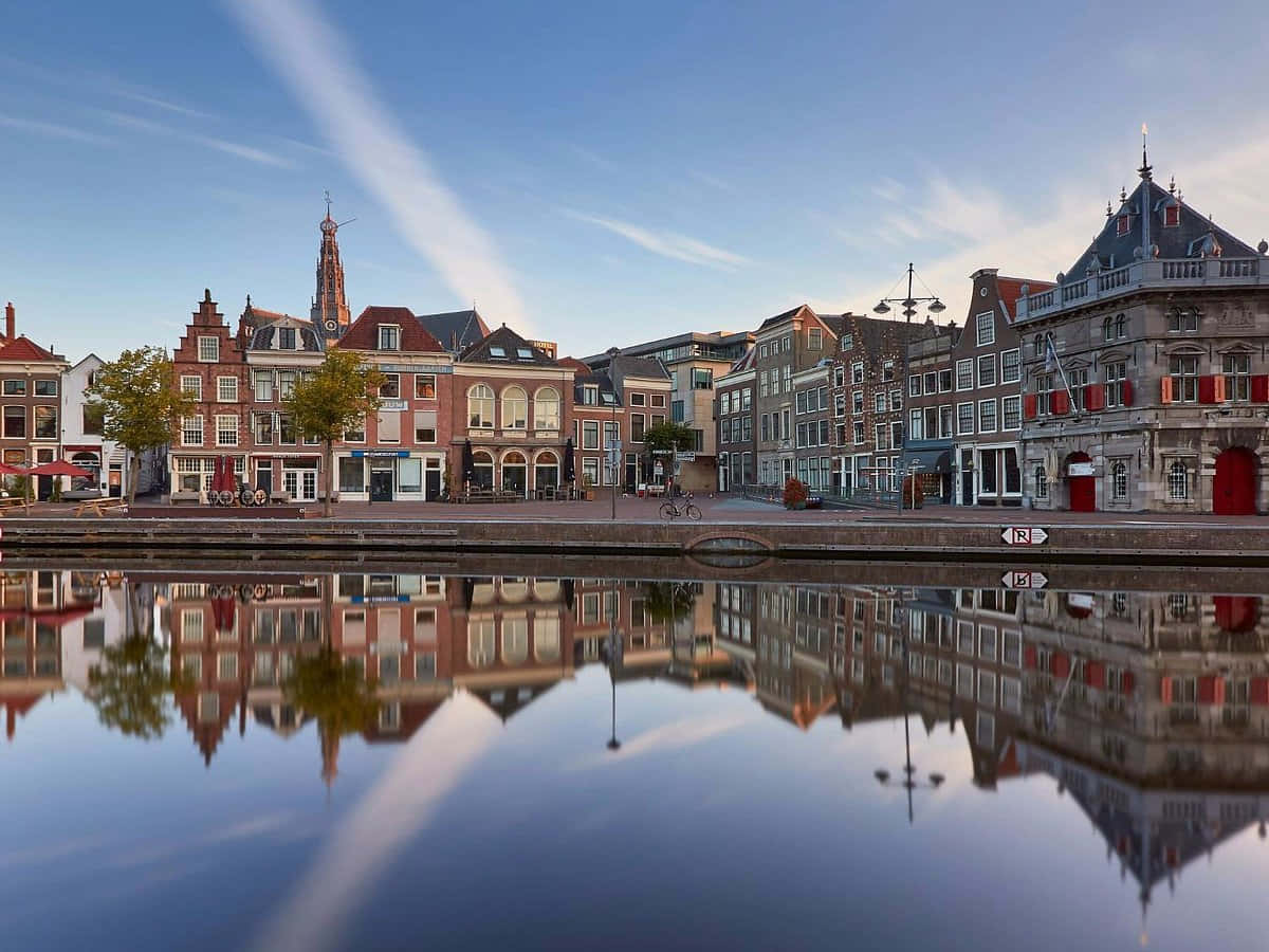 Haarlem Cityscape Reflection Wallpaper