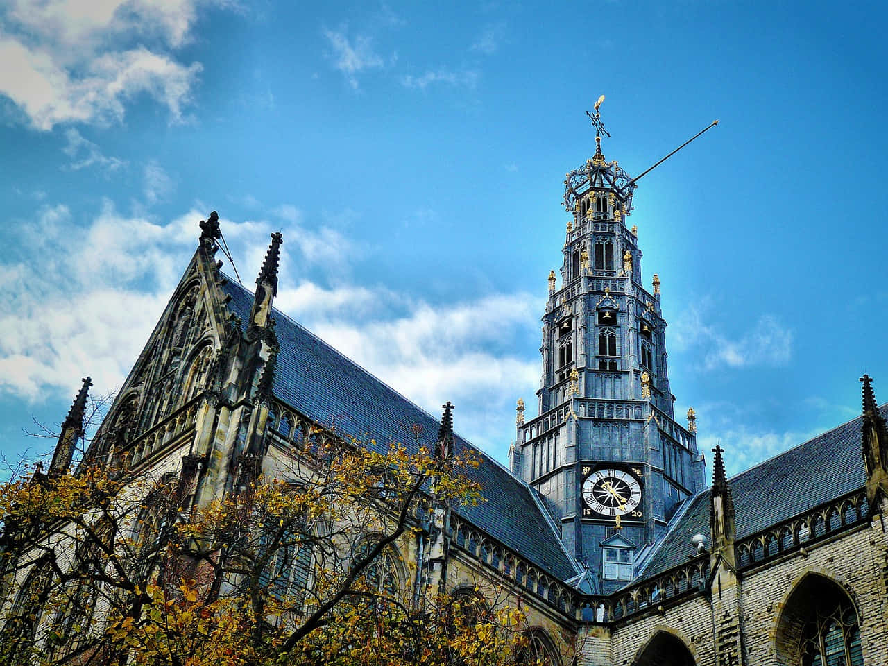 Haarlem Grote Kerk Belfry Wallpaper