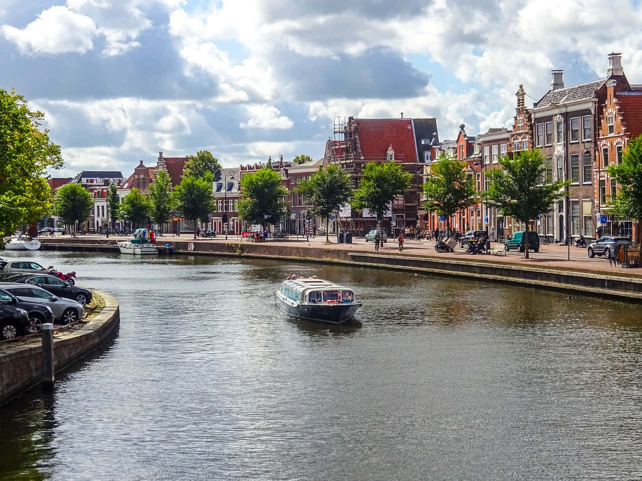 Haarlem River Canal View Wallpaper