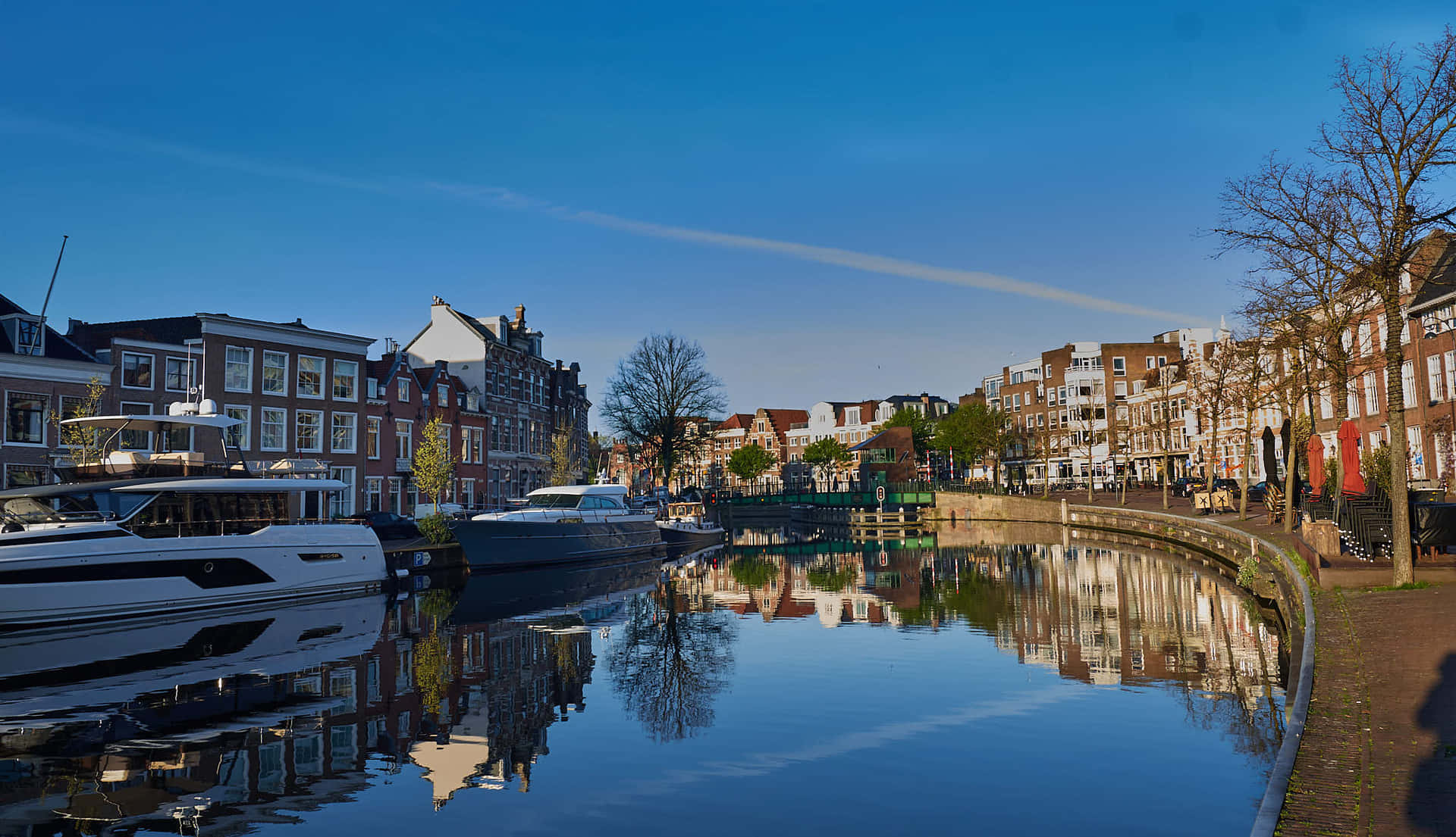 Haarlem River Reflections Netherlands Wallpaper