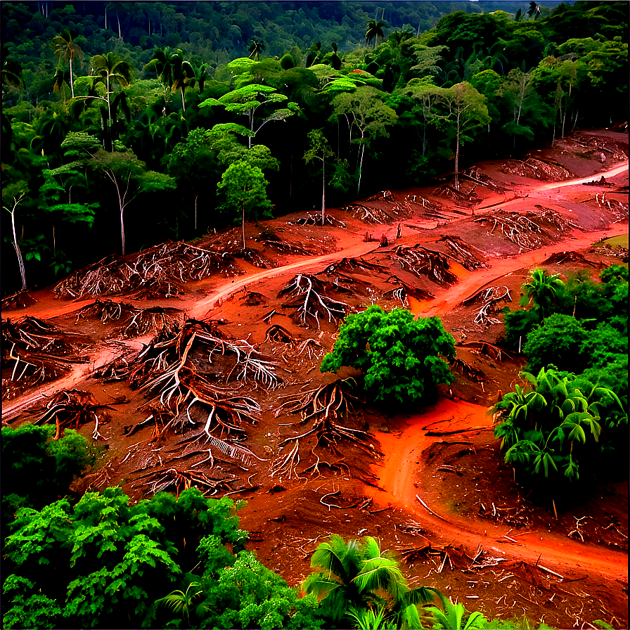 Habitat Destruction From Deforestation Png Qyo35 PNG