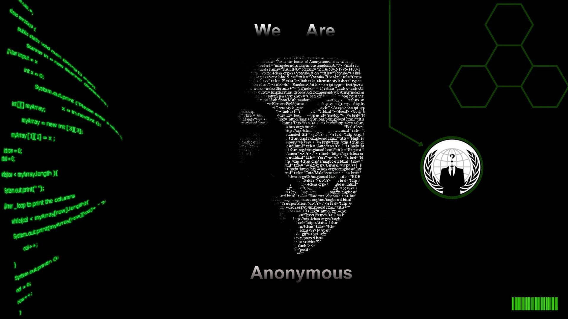 Hacker 4K Maske Med Matrix Kode Wallpaper