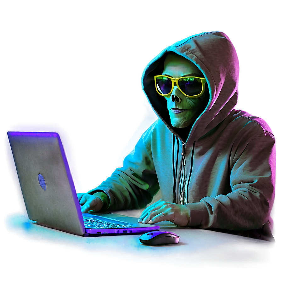 Hacker In Action Png Hog PNG