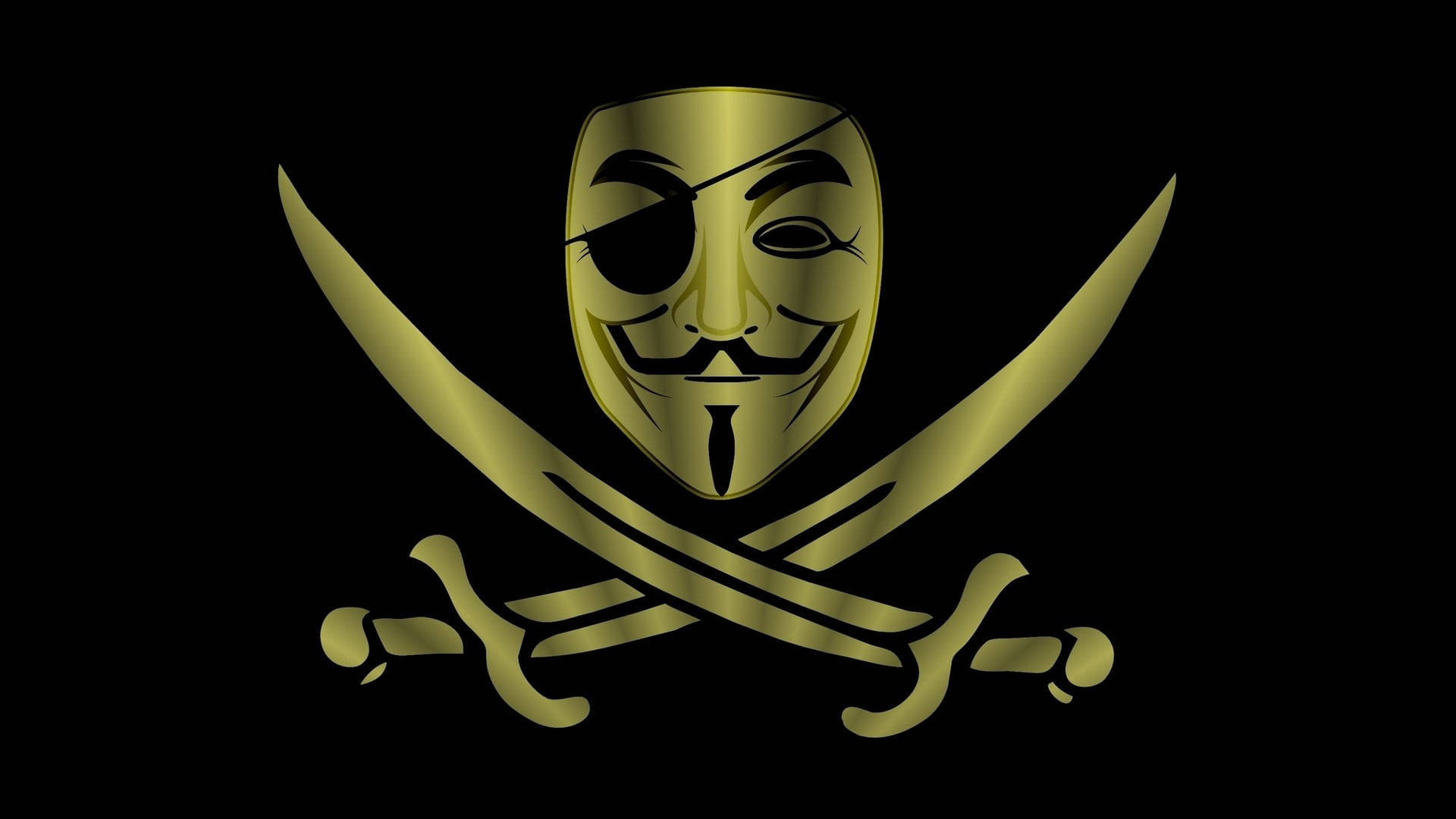 Hacker Logo Pirate Fawkes. Wallpaper