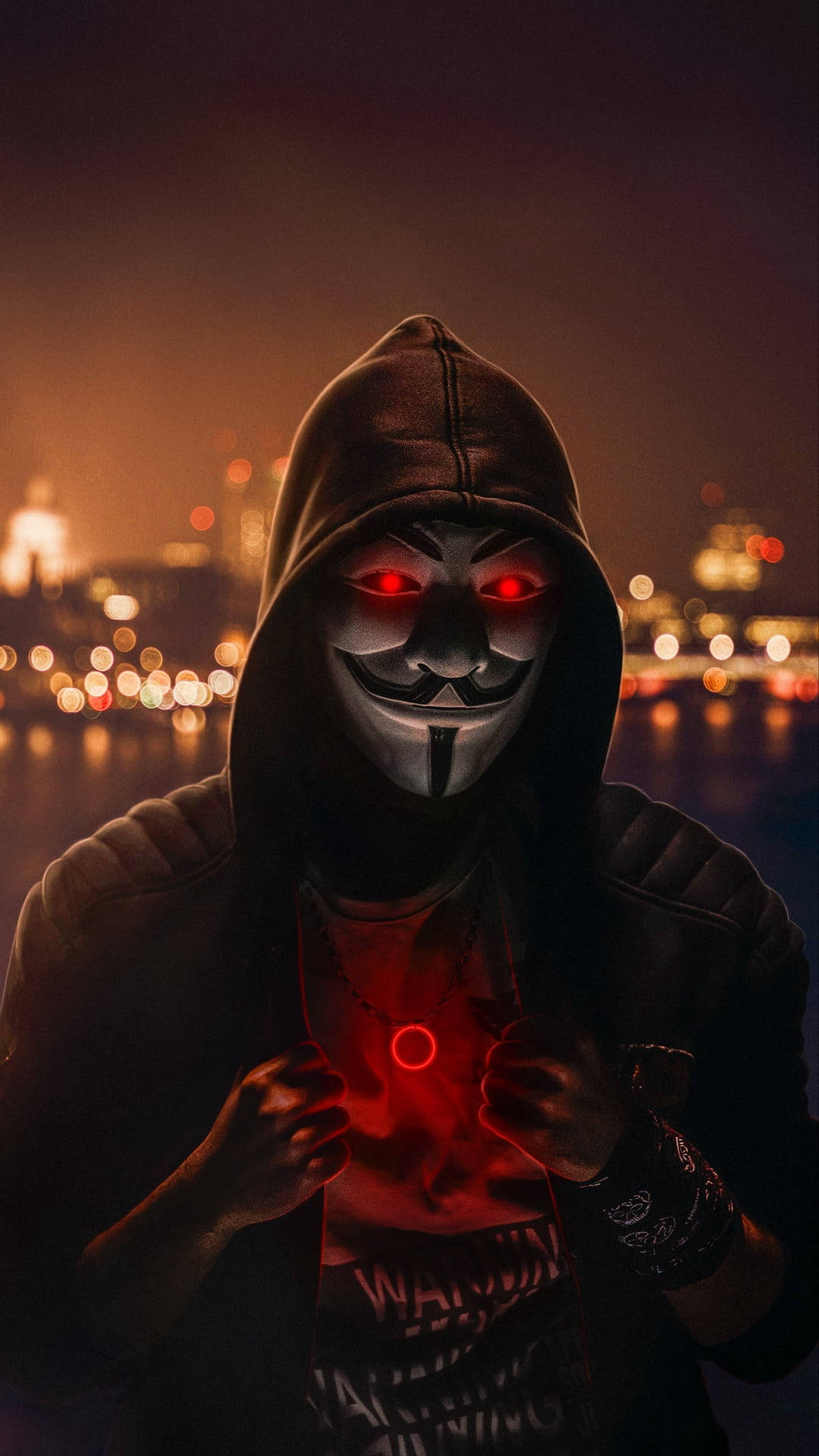 Hacker Mask City Lights