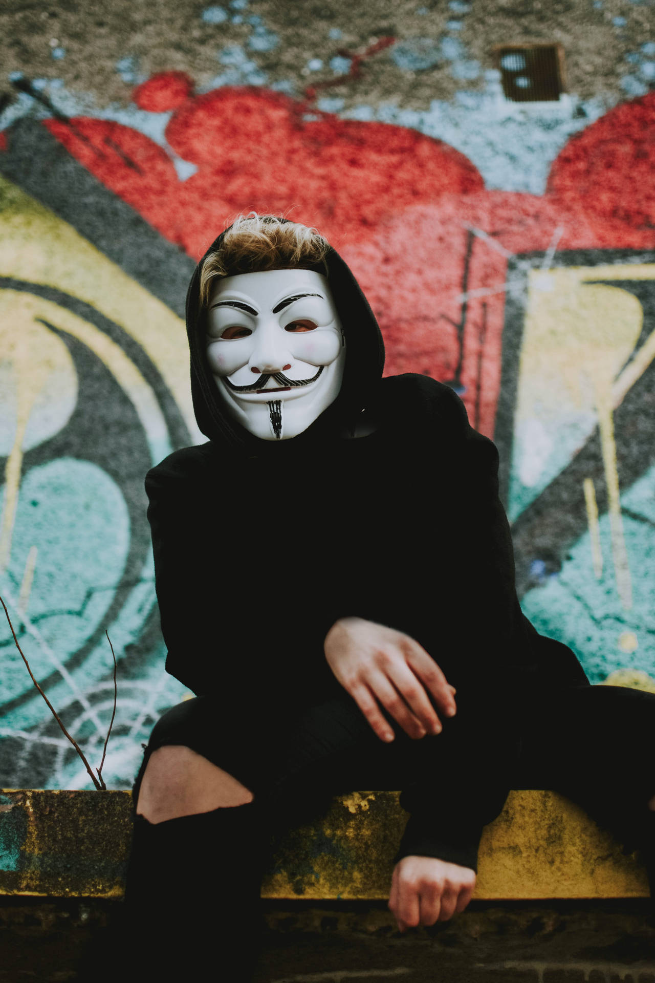 Hacker Mask Graffiti Art
