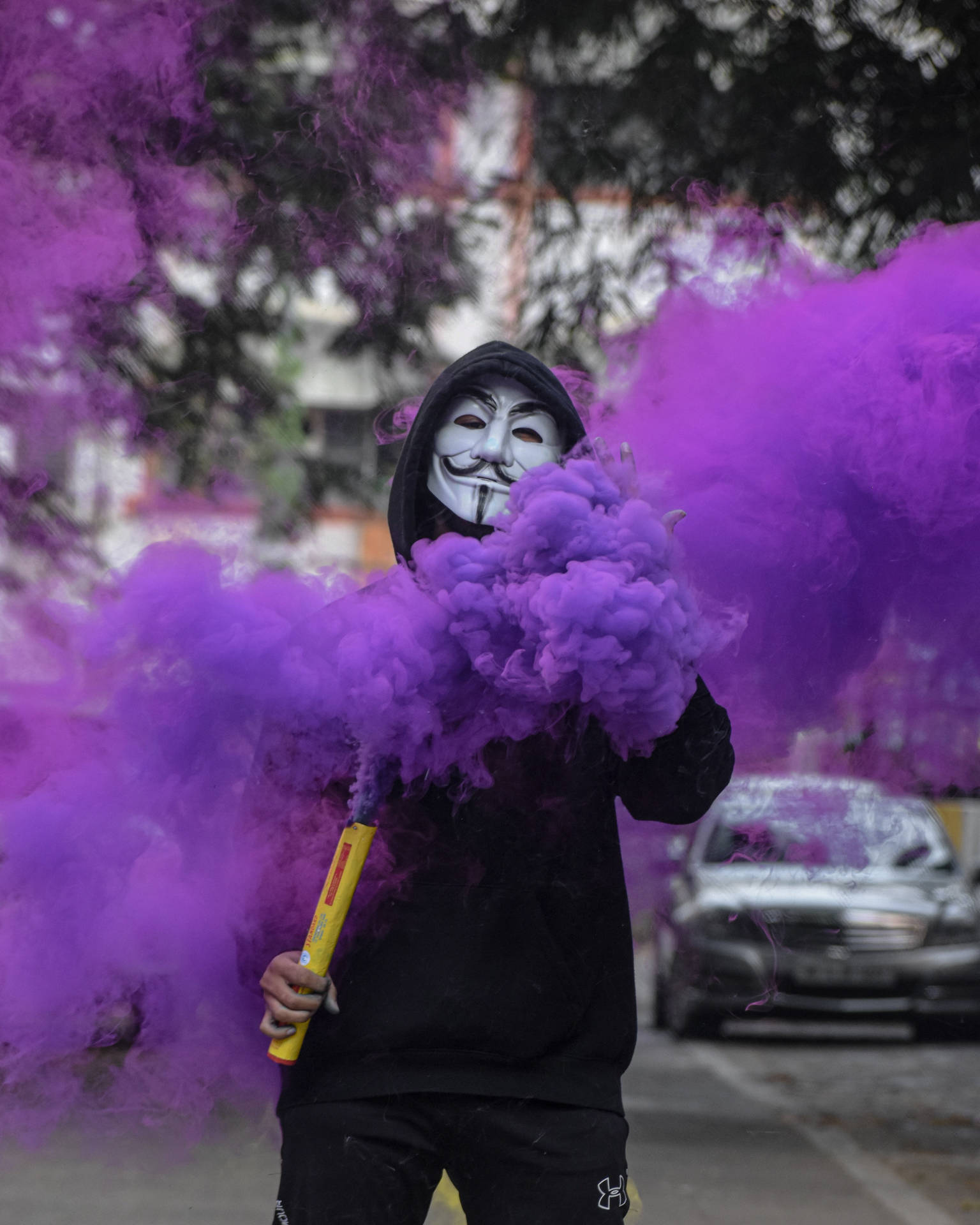 Hacker Mask Purple Smoke