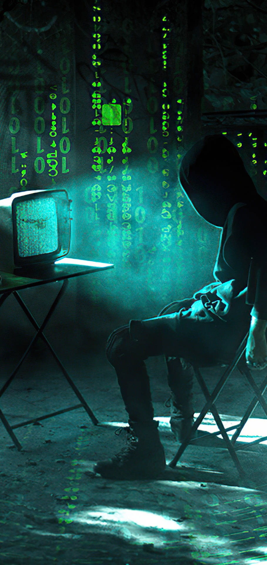 Hacker On Warehouse Hacking Android Background Wallpaper