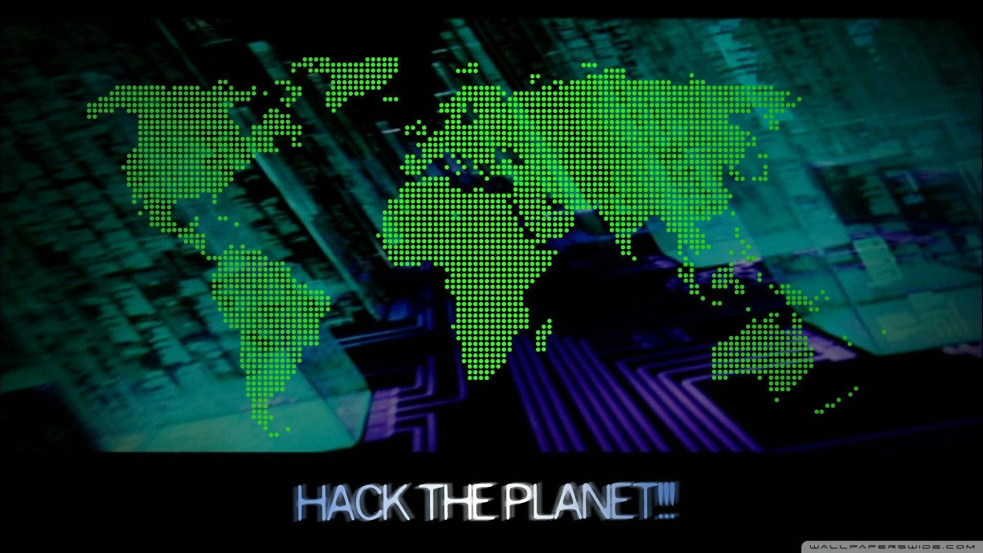 Hacker Planet Map fulde HD tapeter Wallpaper