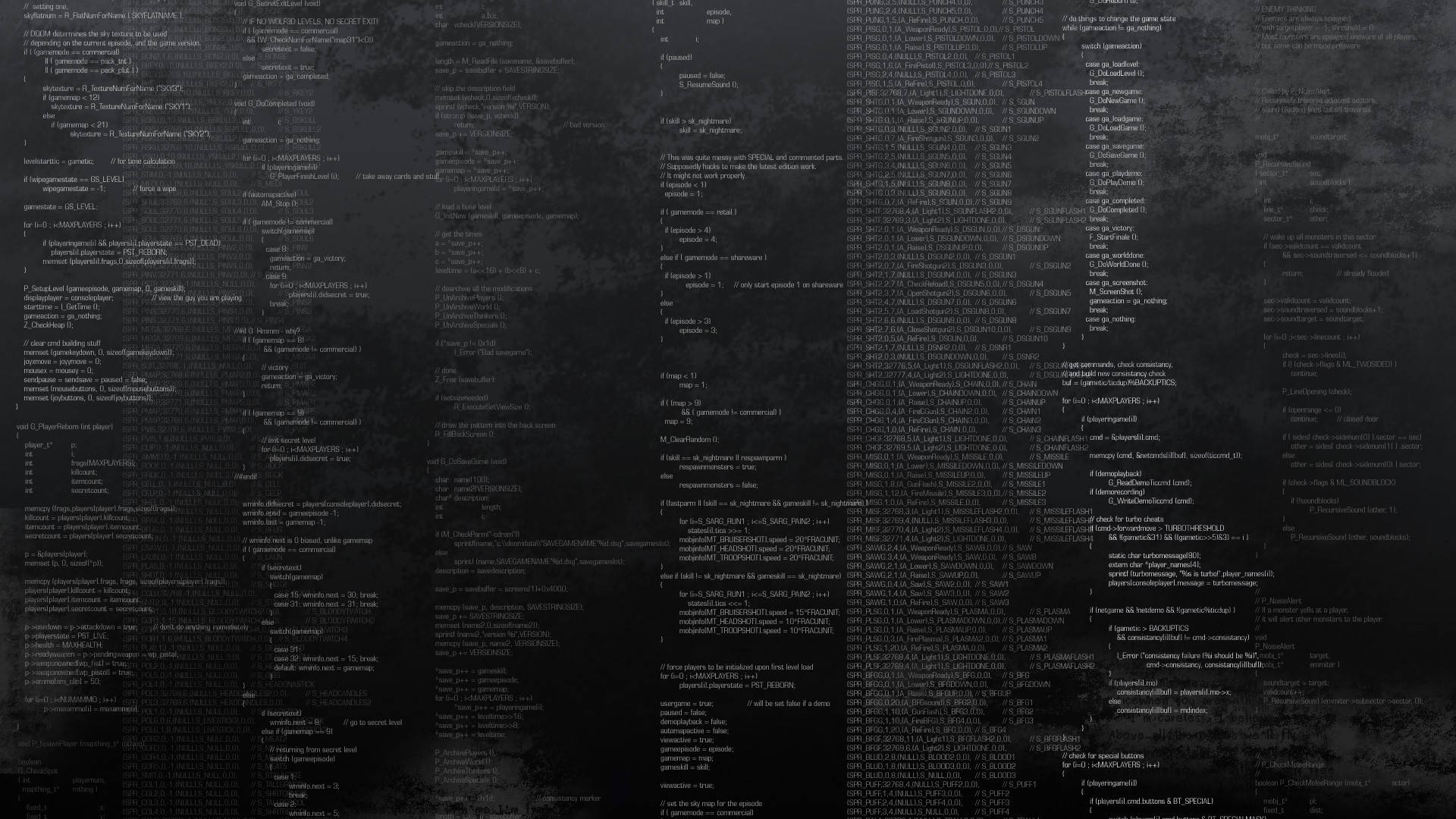 Hacker Screen Code Segments