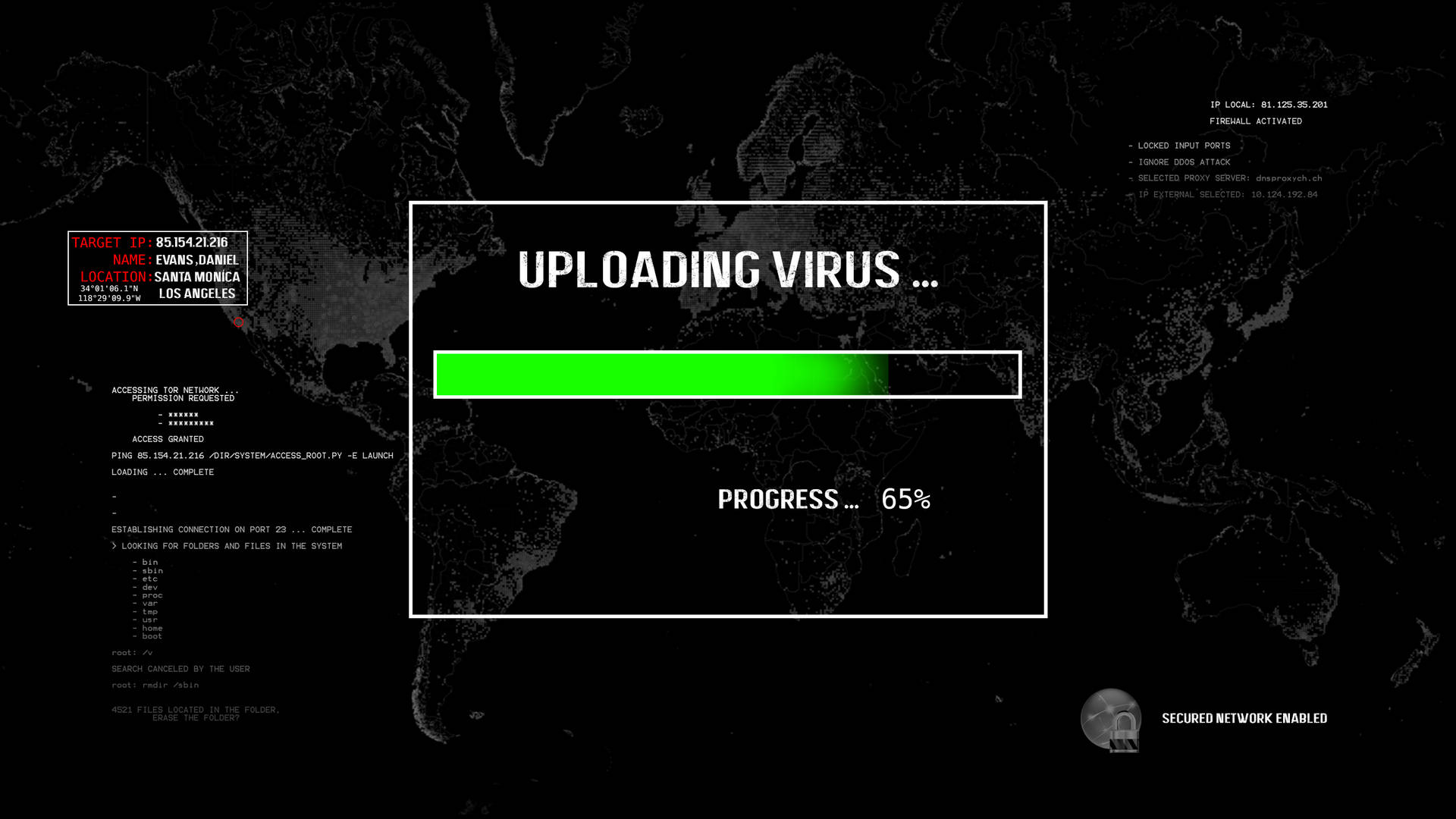 Hacker Uploading Virus