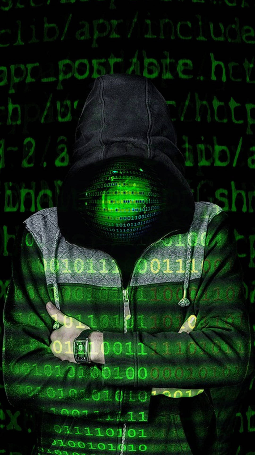 Hacker With Arms Crossed Hacking Android Wallpaper