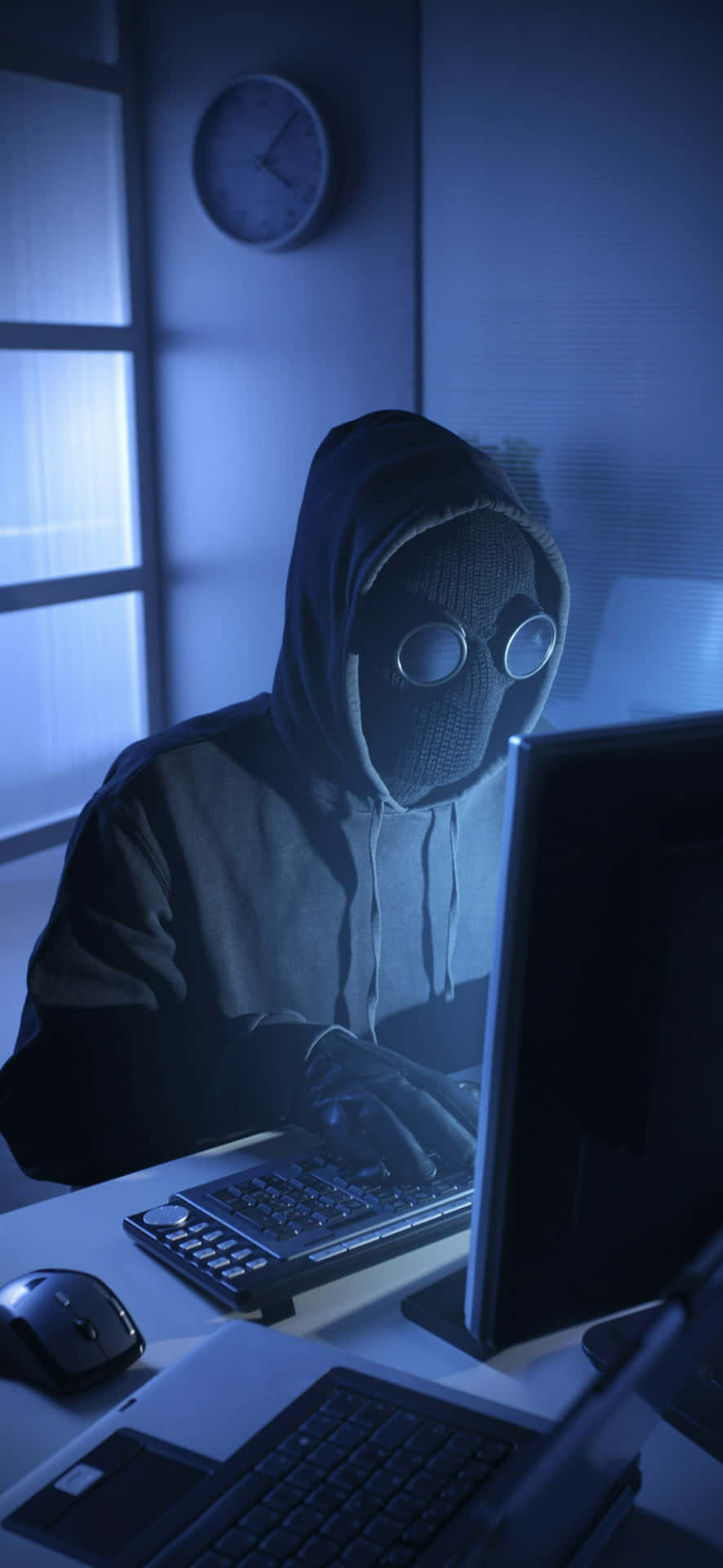 Hackerin Dark Roomwith Computer.jpg Wallpaper