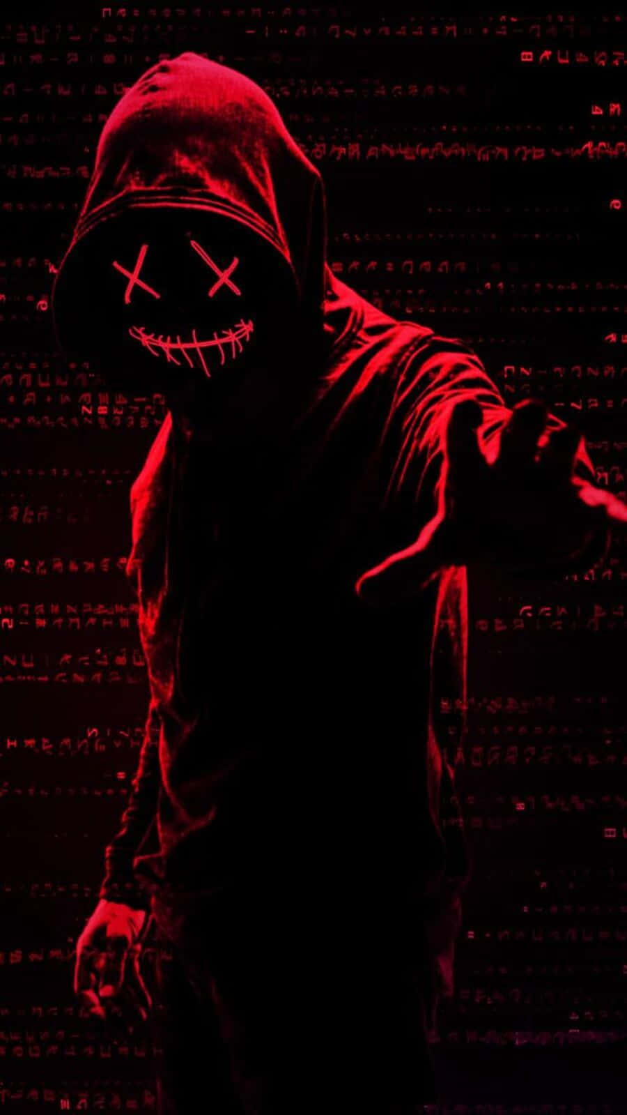 Hackerin Hoodiewith Smiley Mask Wallpaper