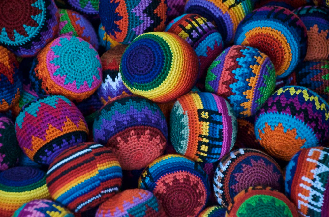 Hackysack All'uncinetto Colorato Guatemala Sfondo