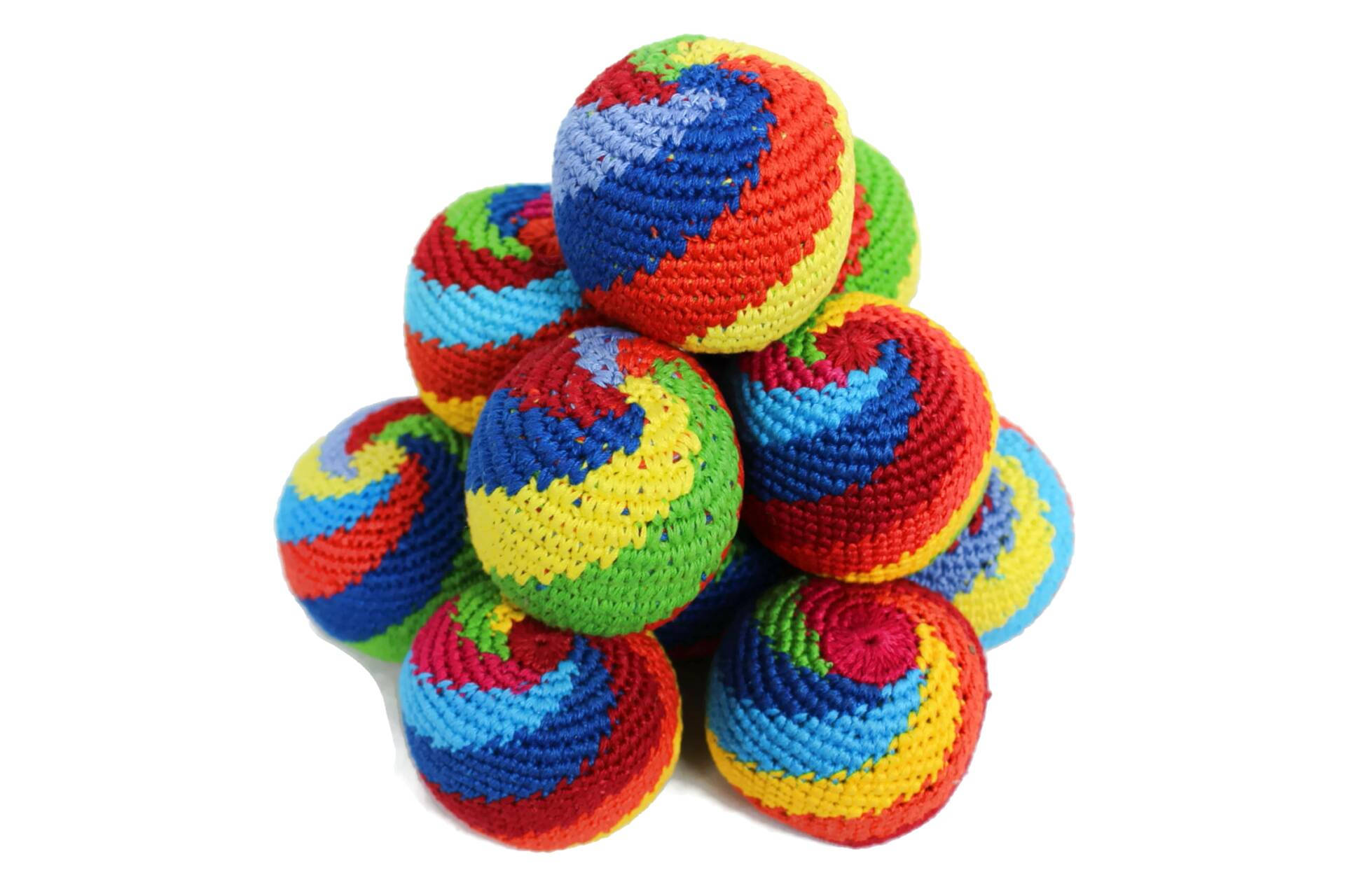 Patrónde Crochet Para Hacky Sack Con Ondas De Colores. Fondo de pantalla