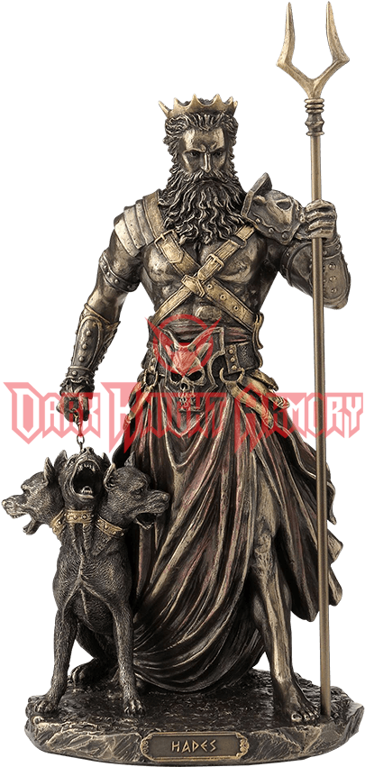 Hades_ Greek_ God_ Statue_with_ Cerberus.png PNG