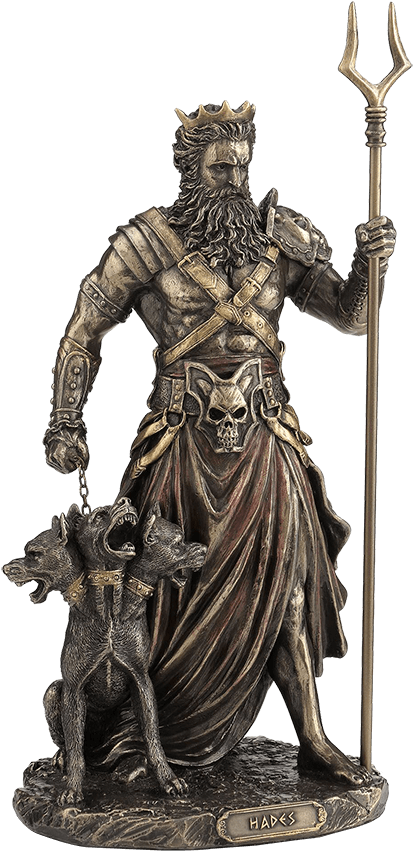 Download Hades_ Greek_ God_ Statue_with_ Cerberus.png | Wallpapers.com