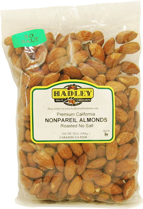 Hadley Nonpareil Almonds No Salt PNG