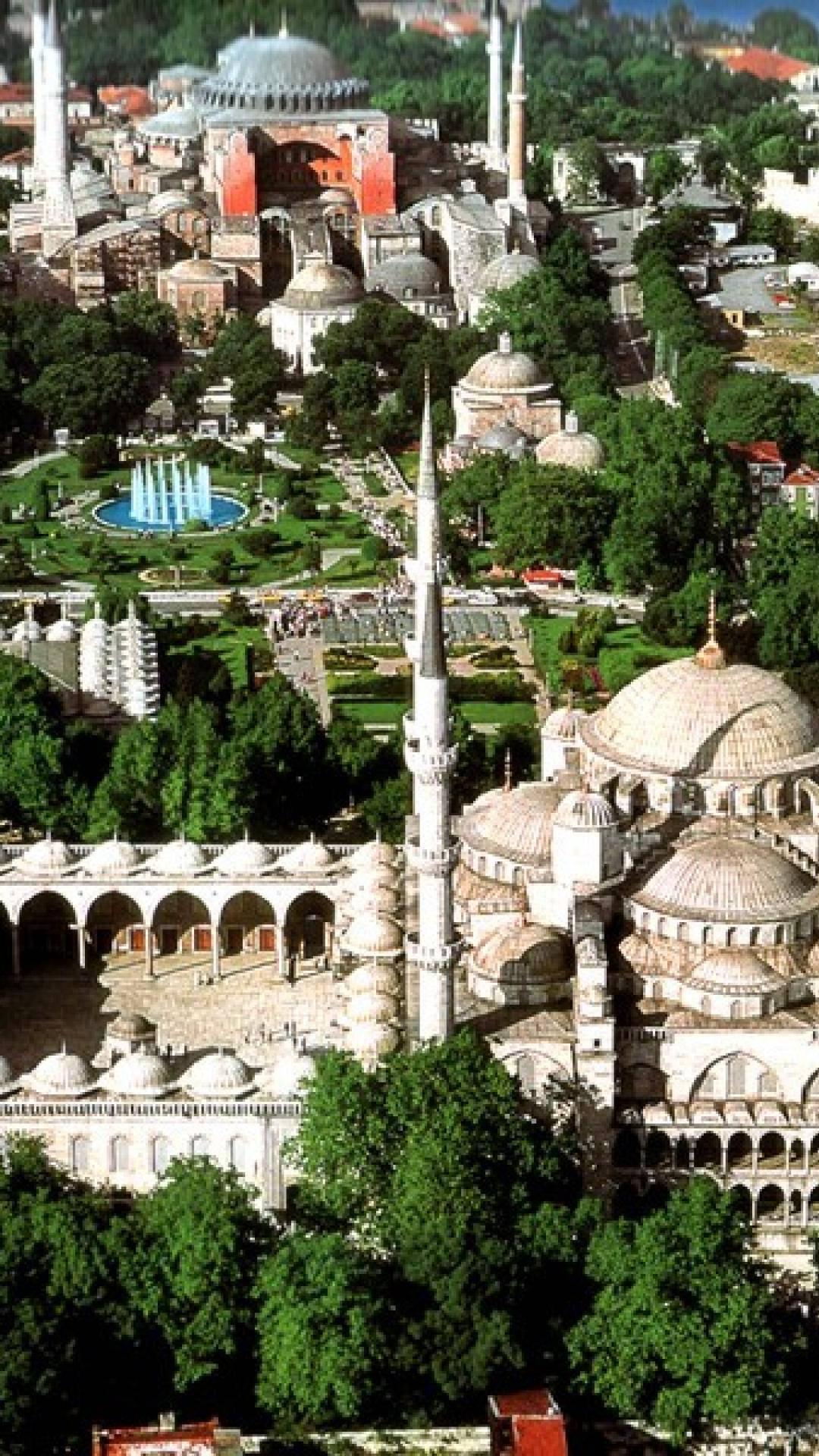 Hagia Sophia And Open Plaza Background