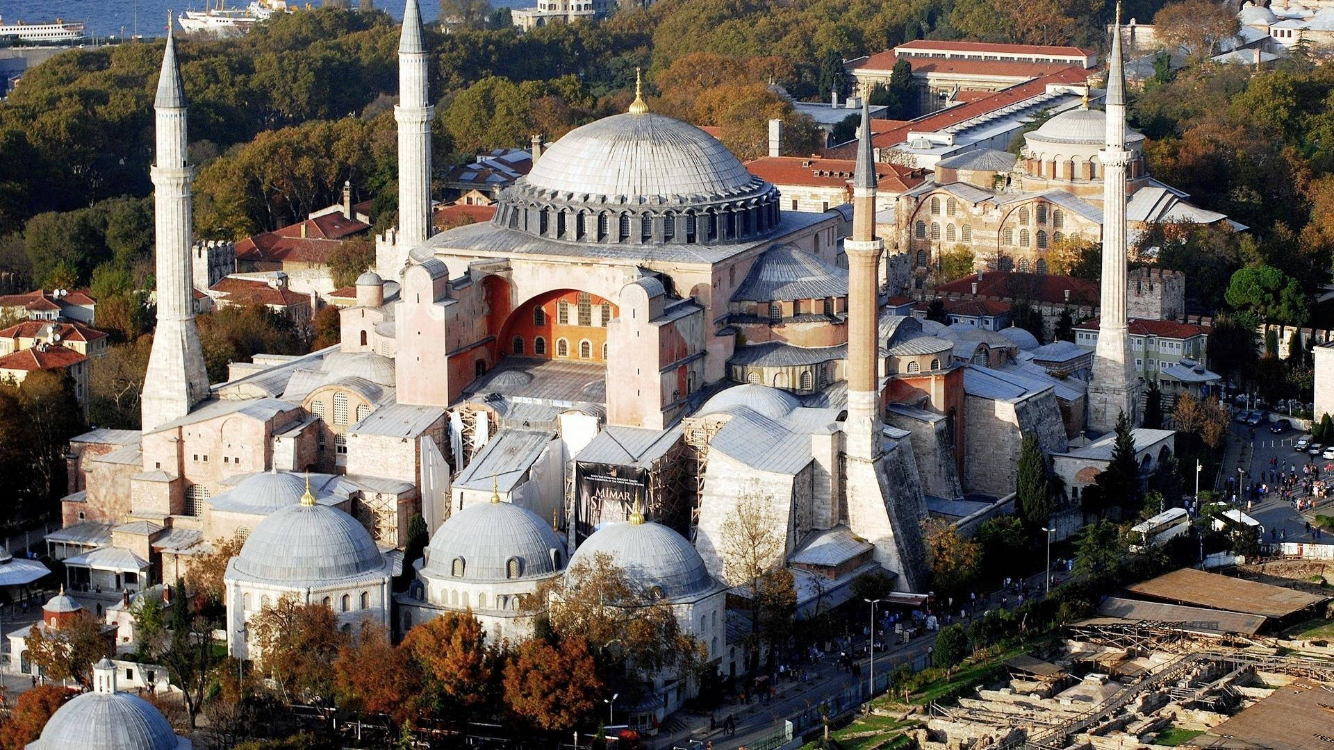 Hagia Sophia With White Paint Wallpaper