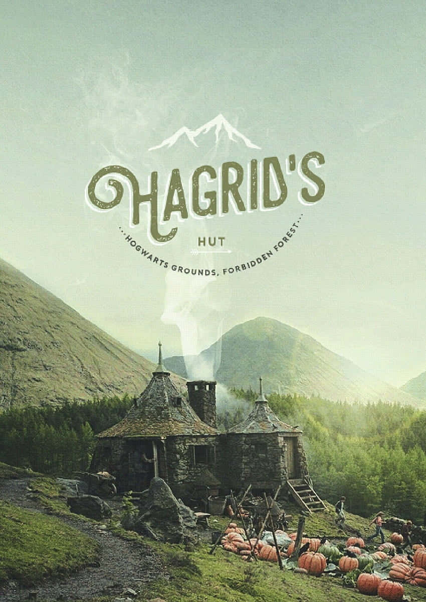 A magical evening at Hagrid's Hut in the world of Harry Potter Wallpaper