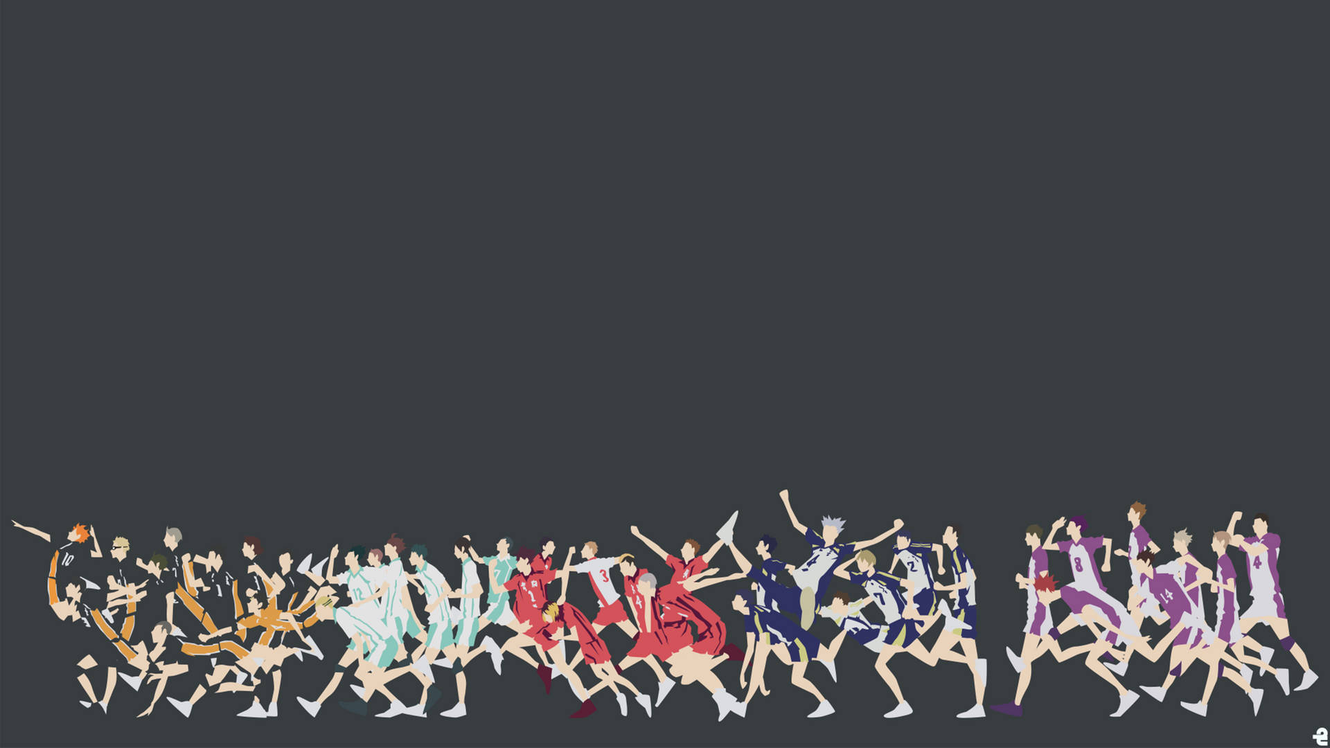 Haikyuu 4k Volleyball Teams Running Wallpaper