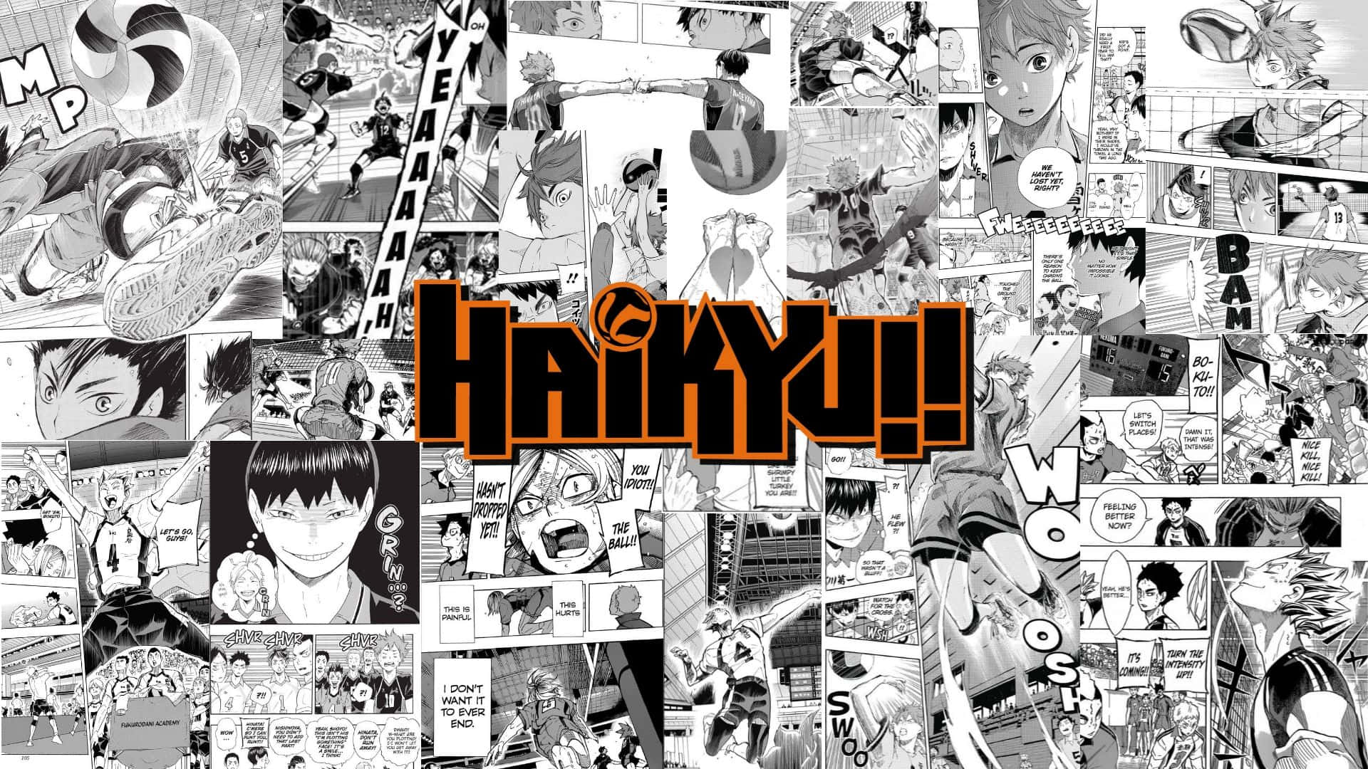Estetiskskrivbordsbakgrund Med Manga/anime-serien 'haikyuu!' Wallpaper