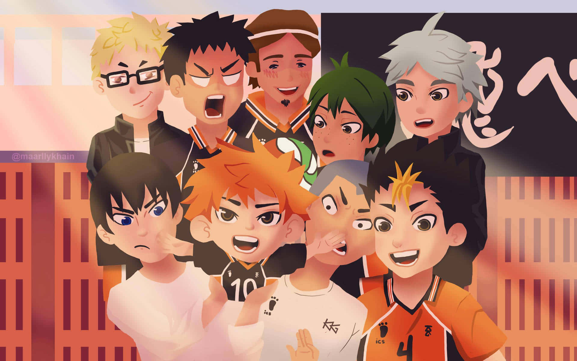 Embrace your fandom with this stunning Haikyuu Aesthetic Desktop wallpaper Wallpaper