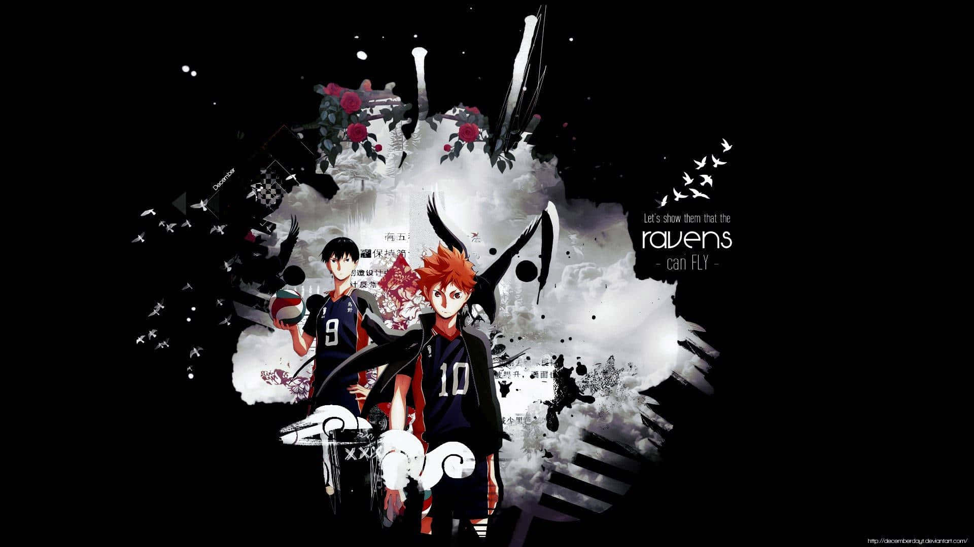 The Power of Teamwork // Description: A stunning desktop background of the beloved animation "Haikyuu" depicting our heroes working together as a team to reach their goals. // Related Keywords: Anime, Haikyuu, Teamwork, Aesthetic, Desktop Background, Wallpaper, Character, Shōyō Hinata, Tobio Kageyama. Wallpaper