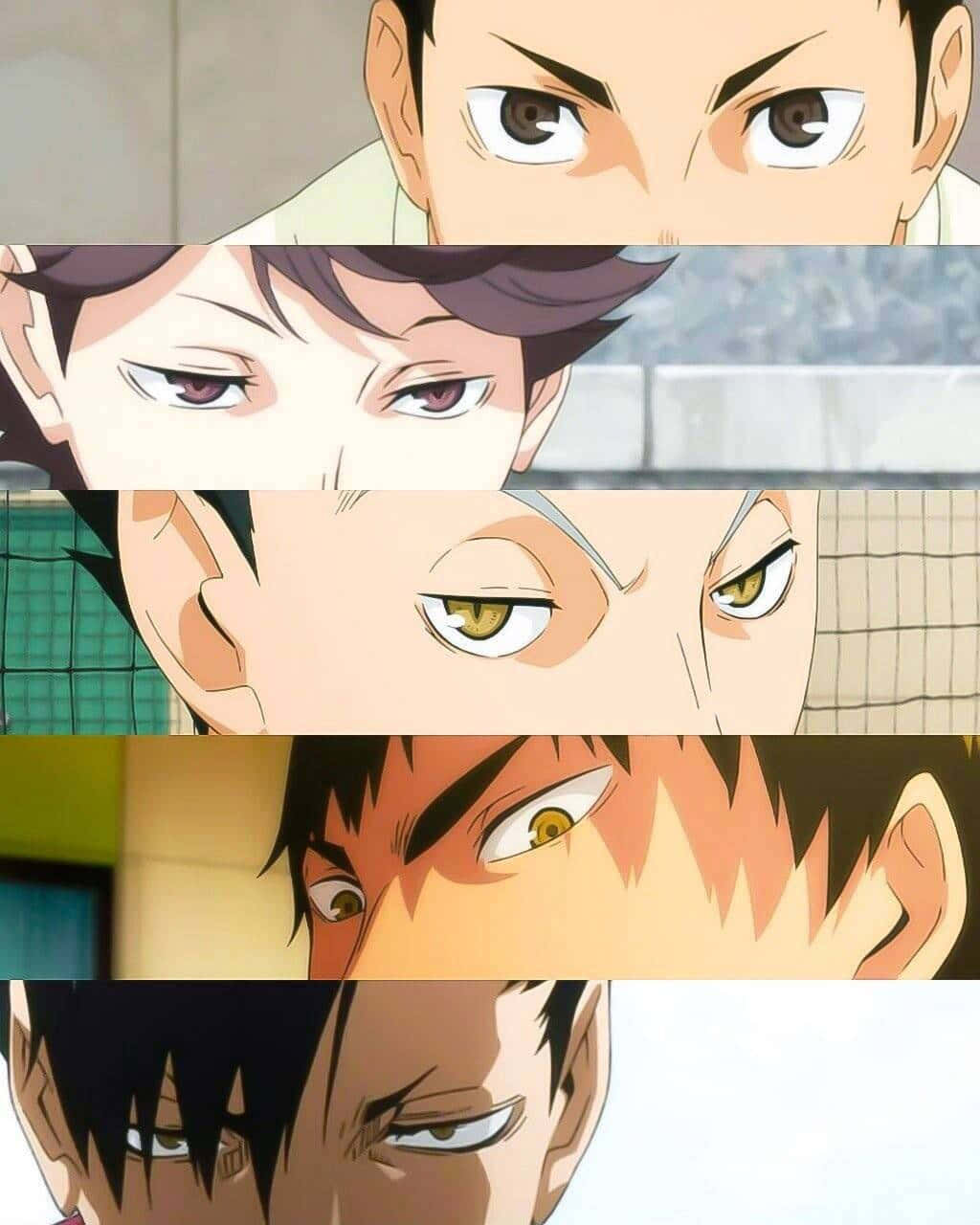 Haikyuu Character Eyes Collage Wallpaper