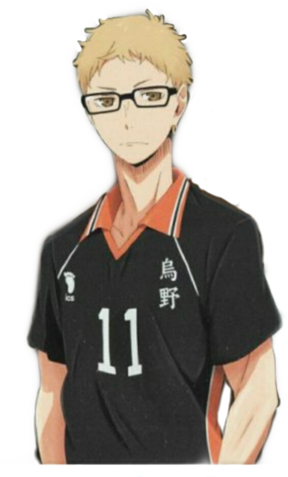 Haikyuu Character Kei Tsukishima In Volleyball Uniform PNG