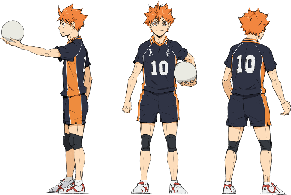 Haikyuu Character Number10 Triple Pose PNG