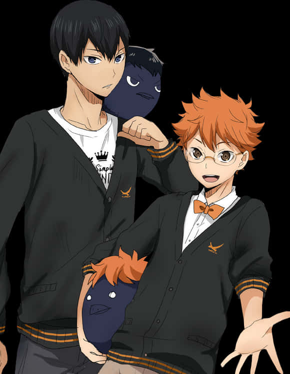 Haikyuu Characters Hinataand Kageyama PNG