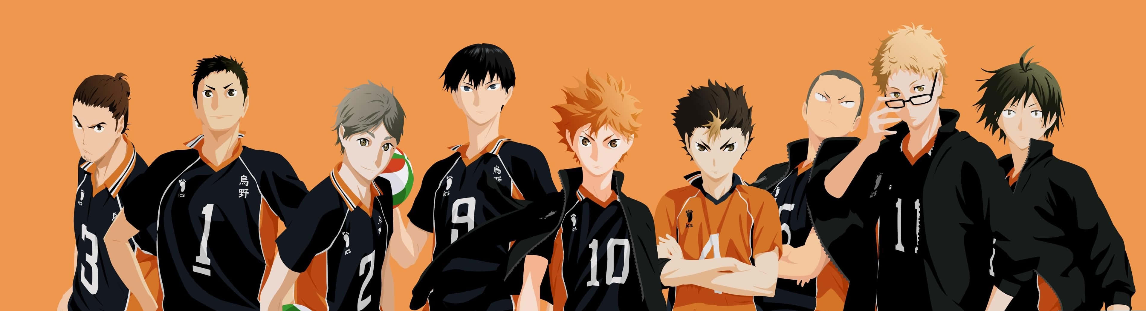 Brighten up your workspace with this unique Haikyuu-themed laptop wallpaper Wallpaper