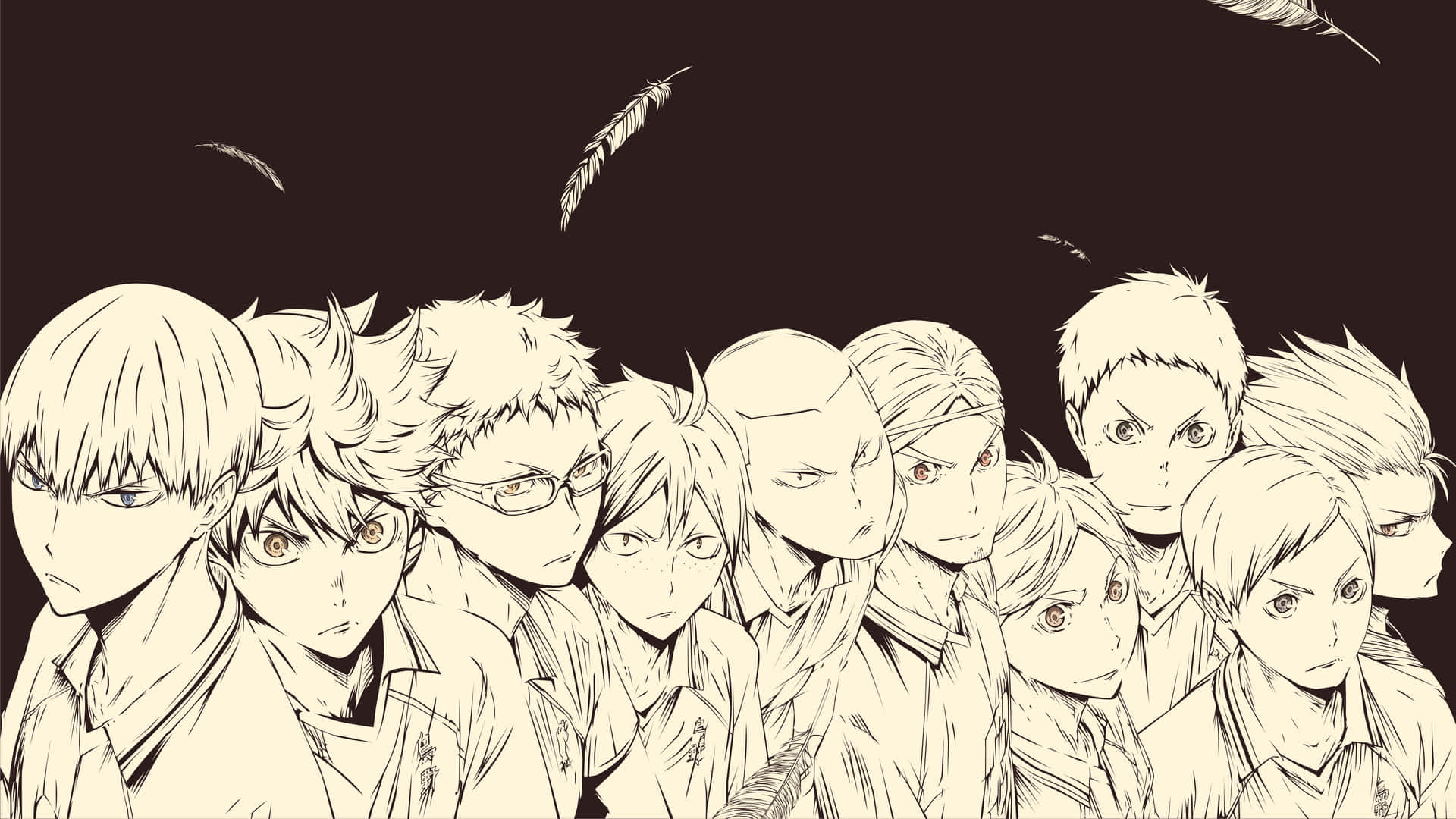 Einegruppe Von Anime-charakteren, Die Zusammen Stehen. Wallpaper
