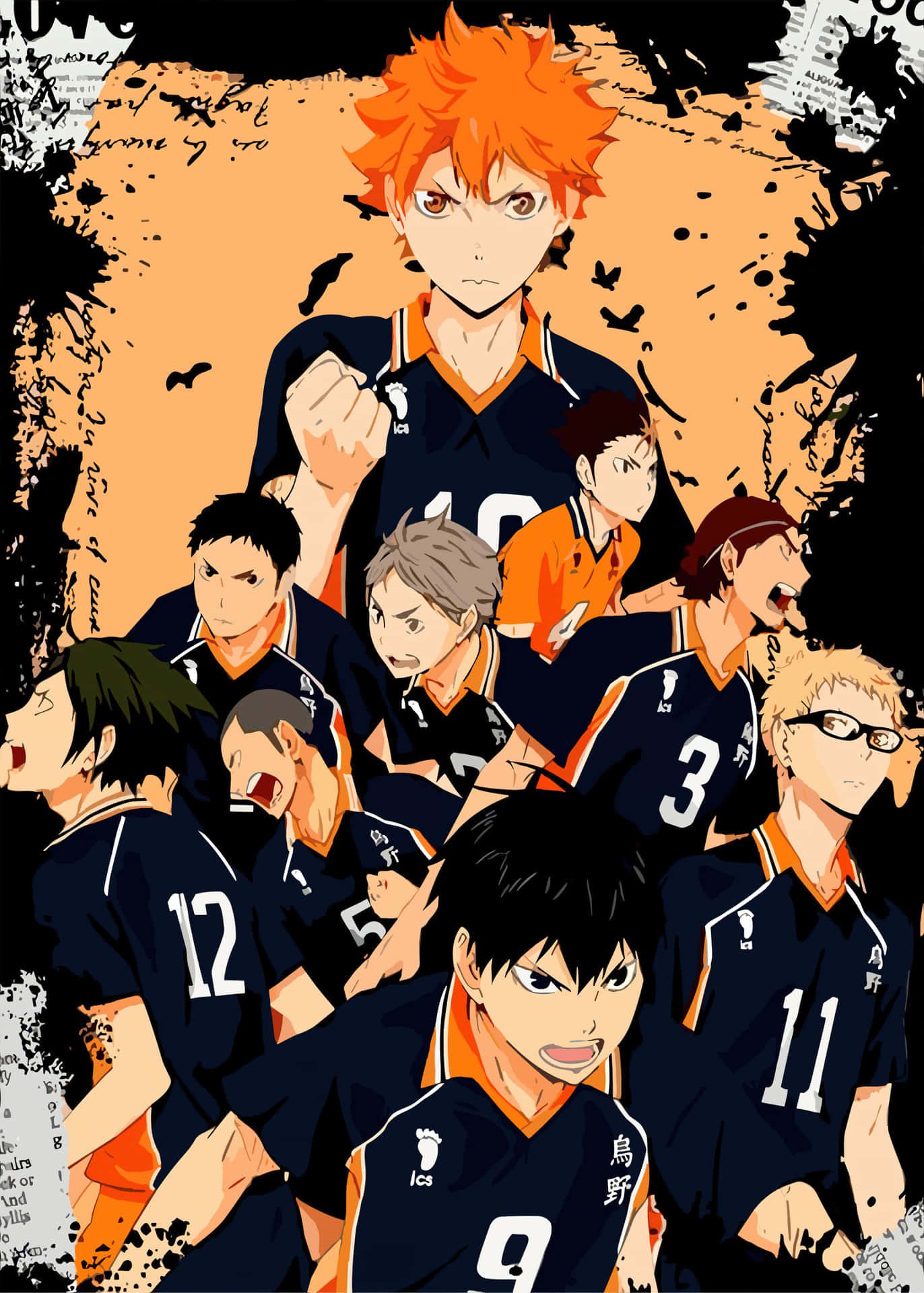 Haikyuu Team Karasuno Volleyball Players Wallpaper
