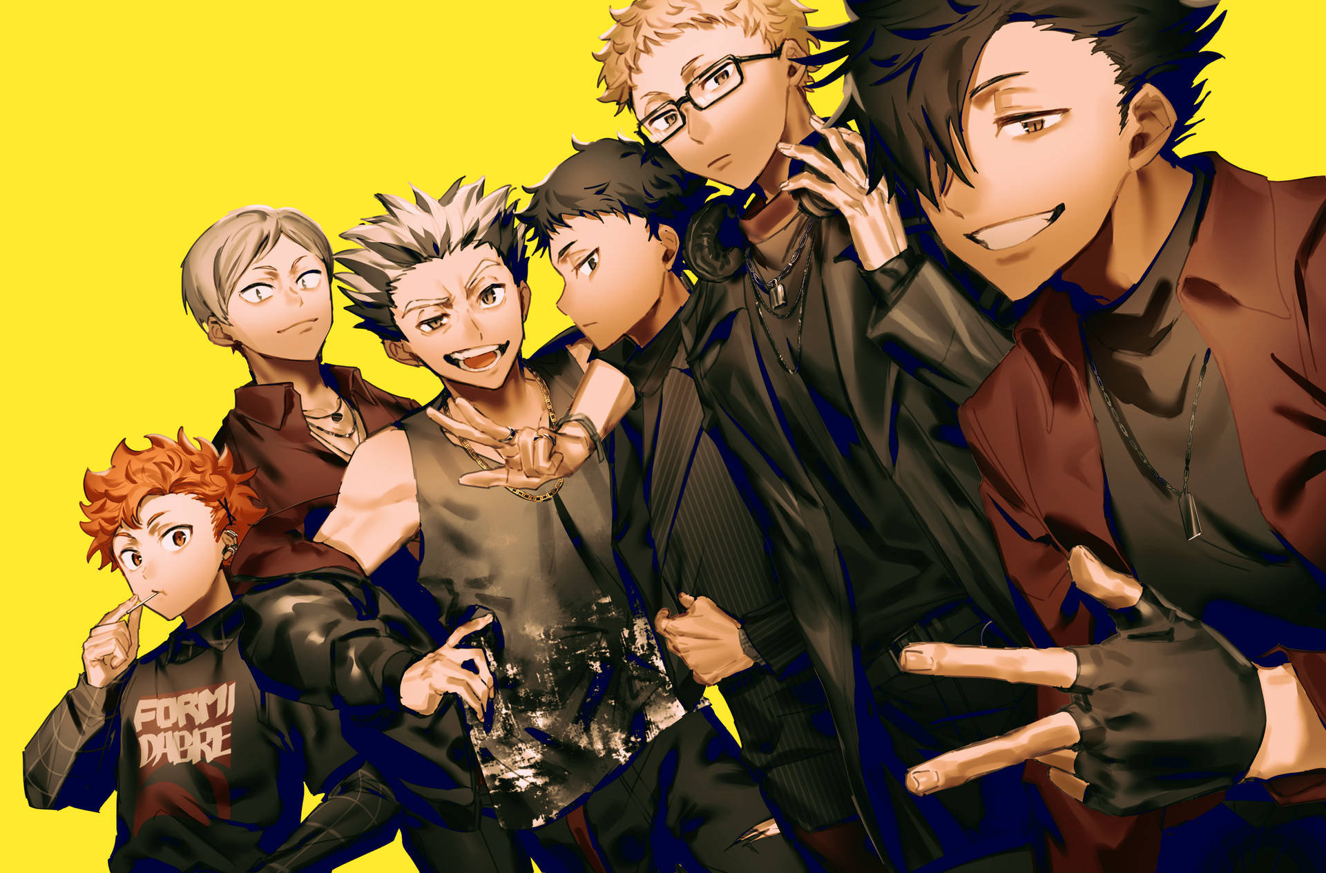Haikyuu Teams With Cool Outfits Wallpaper