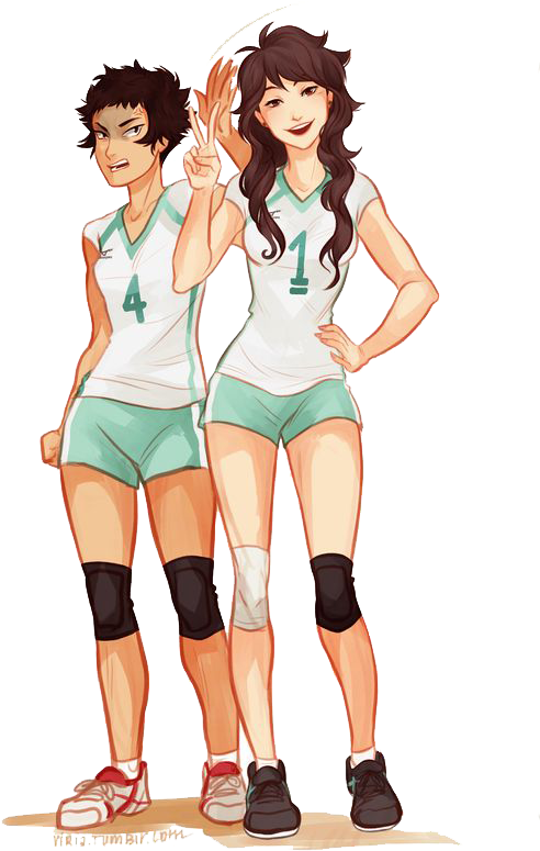 Haikyuu Volleyball Duo Artwork PNG