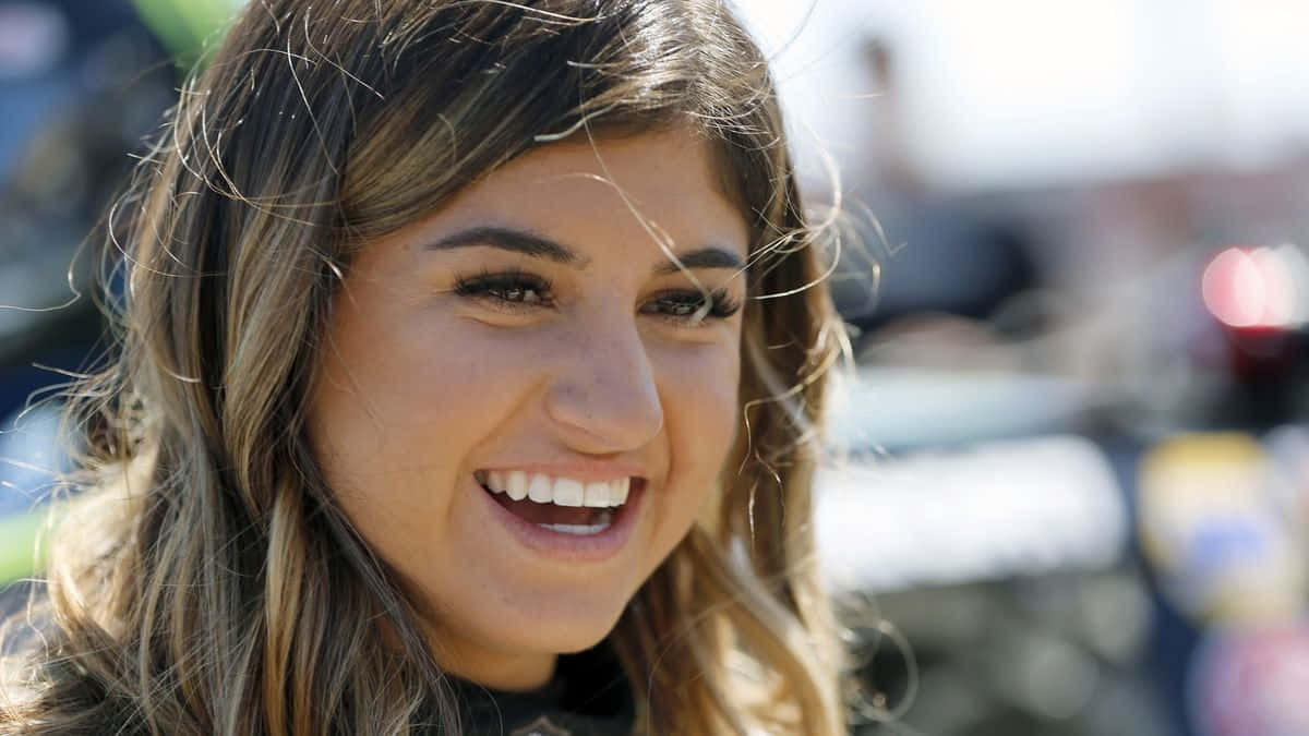 Hailie Deegan Smiling Portrait Wallpaper