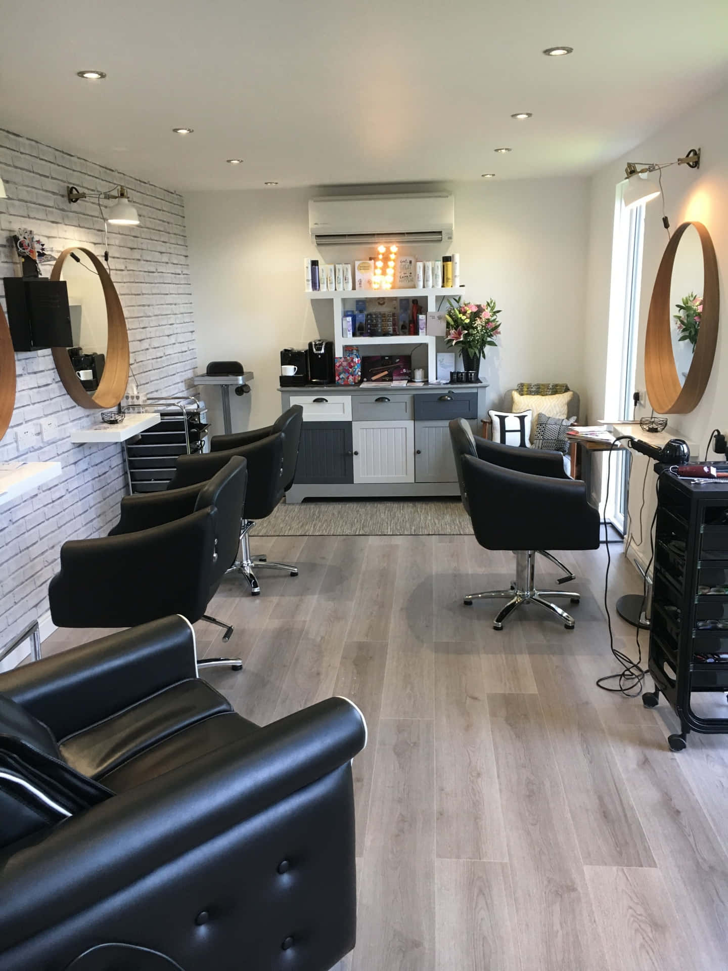 'Modern and Stylish Hair Salon Interior'
