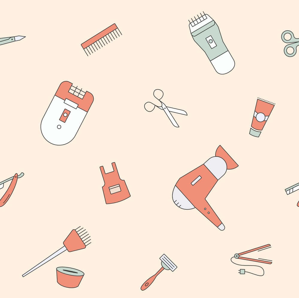 Seamless Pattern Of Hair Care Tools