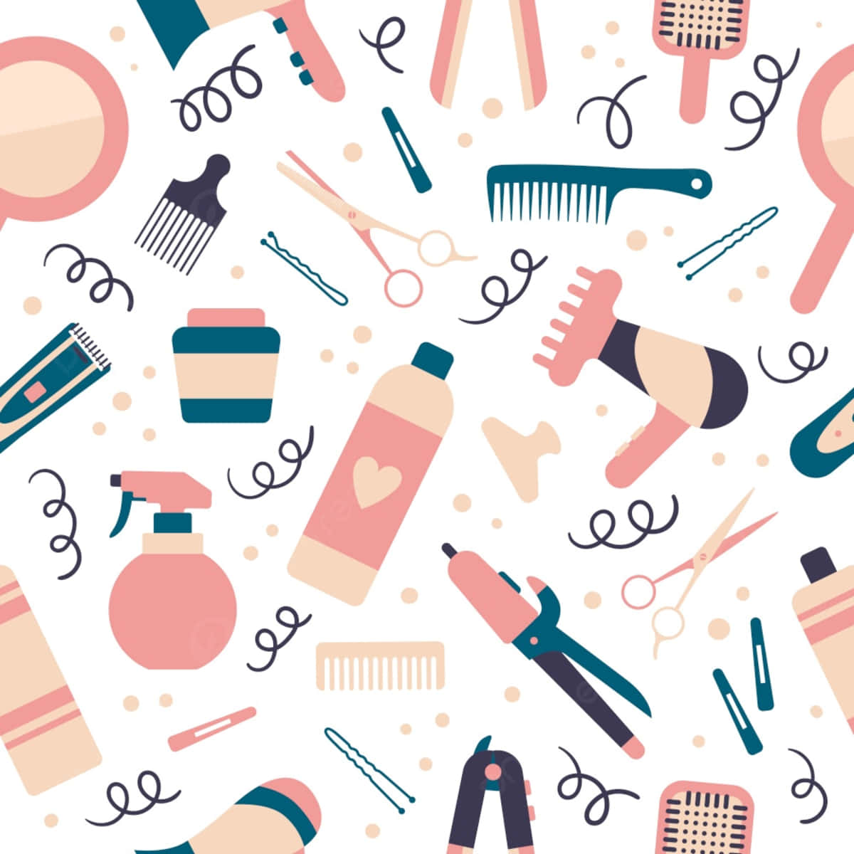 A Seamless Pattern Of Hair Care Items