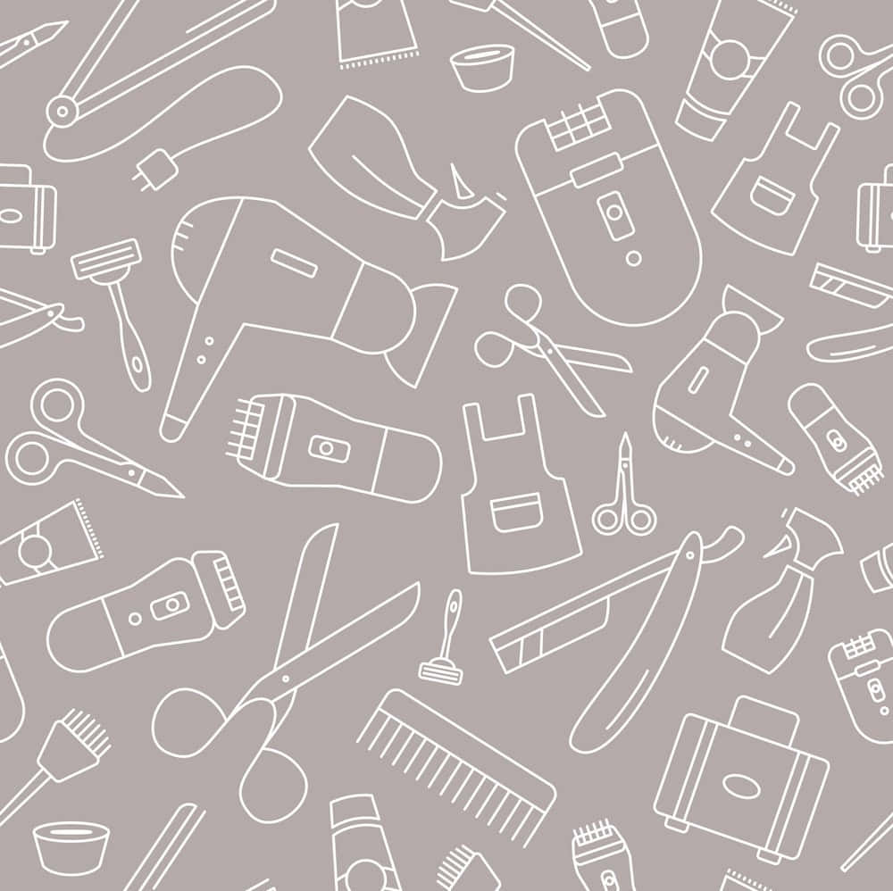 Seamless Pattern Of Hairdressing Tools